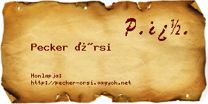 Pecker Örsi névjegykártya